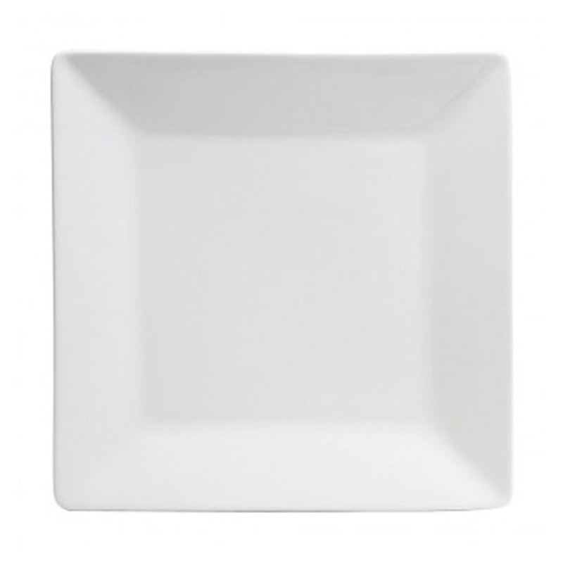 Oneida F8010000136S Buffalo Bright White Euro Square Plate, 8-1/2"