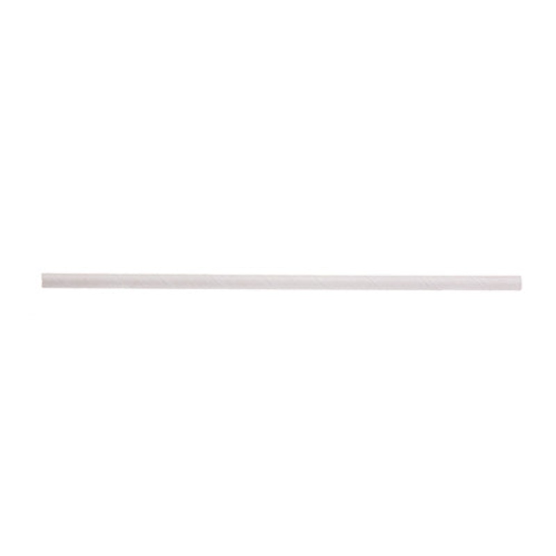 Tablecraft 100128 Unwrapped Paper Straws, 7-3/4", Paper, White, Pack of 500