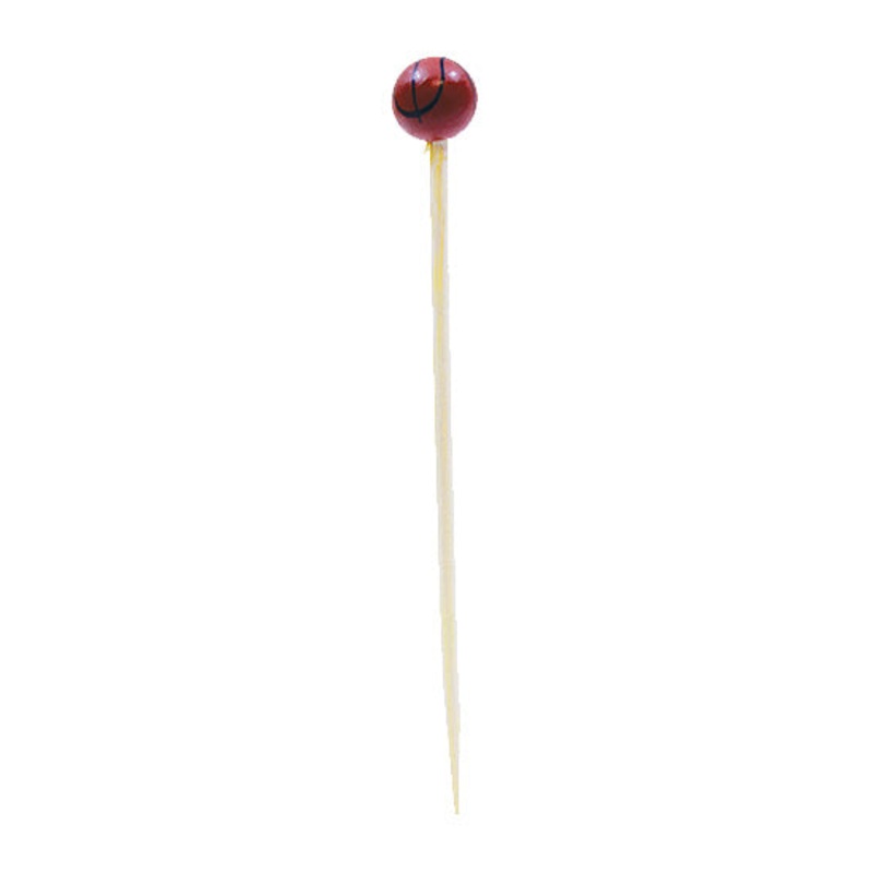 Tablecraft BAMSP245 Bamboo Basketball Sport Pick, 4-1/2", Pack of 100