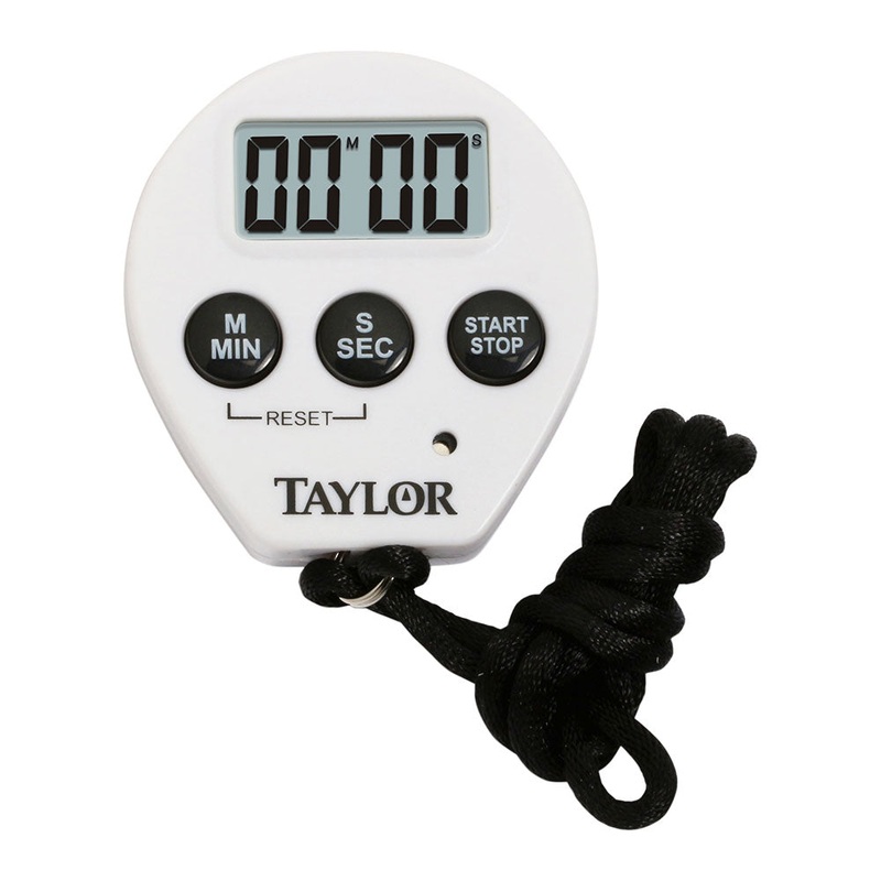 Taylor 5816N Chef's Timer & Stopwatch, White, 3/8" LCD display