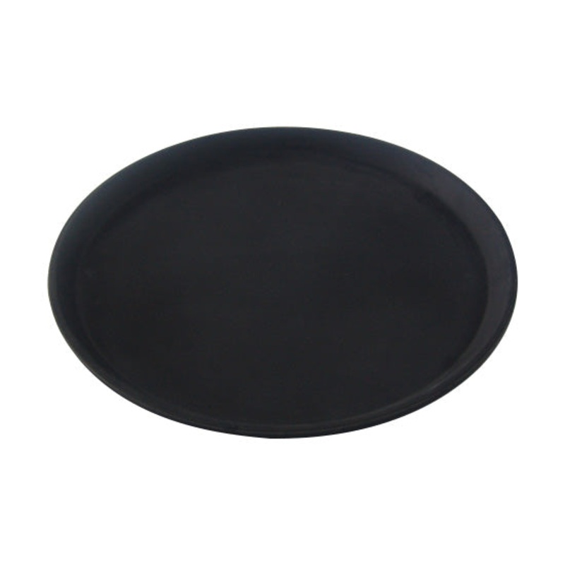 Culinary Essentials 859310 Round Bar Serving Tray, Black, 16"
