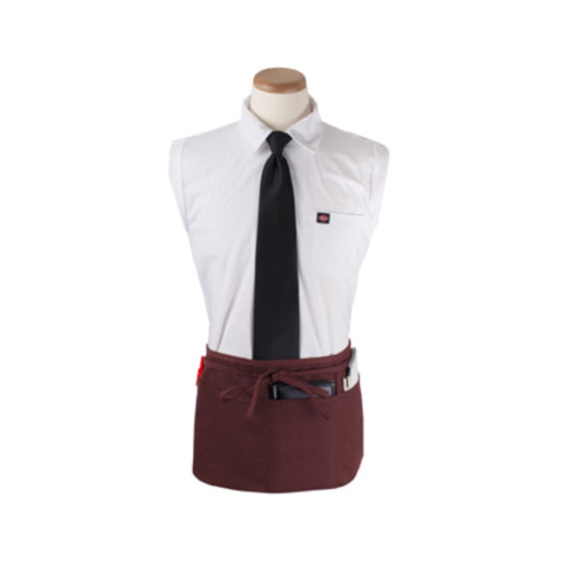 Culinary Essentials 859396 4-Pocket Waist Apron, Burgundy