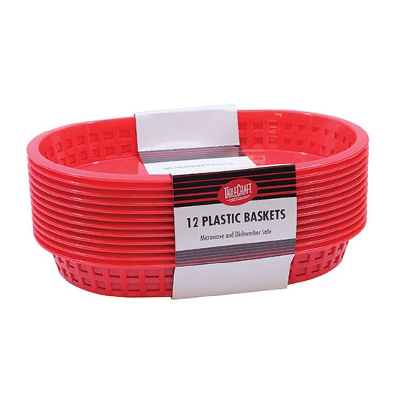 Tablecraft C1074R Classic Oval Basket, Red, Pack of 12