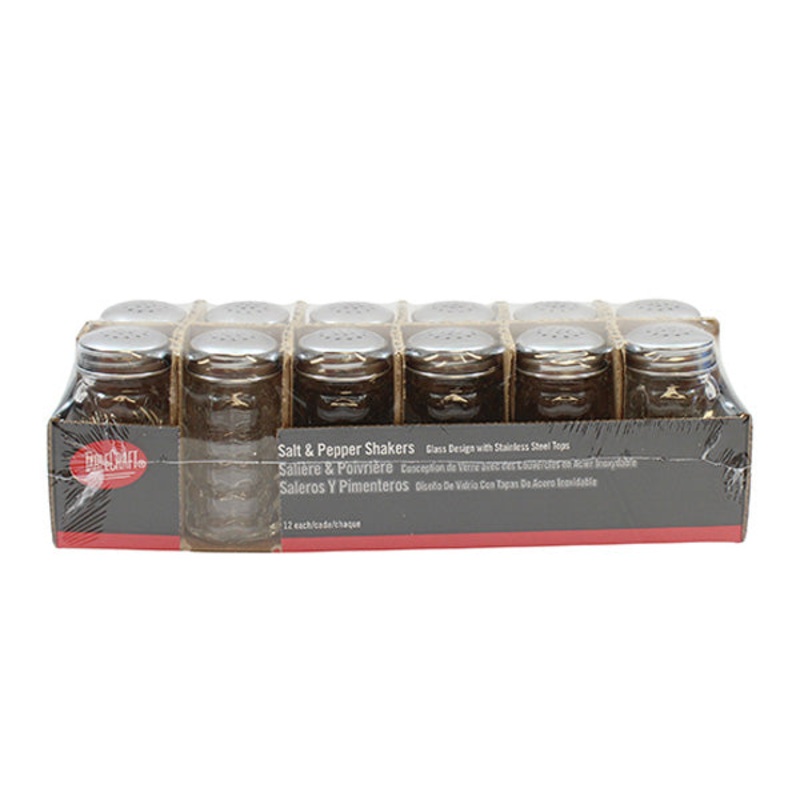 Tablecraft C163-12 Nostalgia Salt & Pepper Shakers w/ Stainless Steel Tops, 1.5 oz., Pack of 12