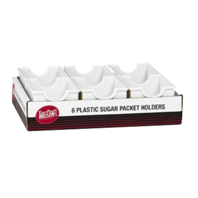 Tablecraft C56W Sugar Pack Holder, White, Pack of 6