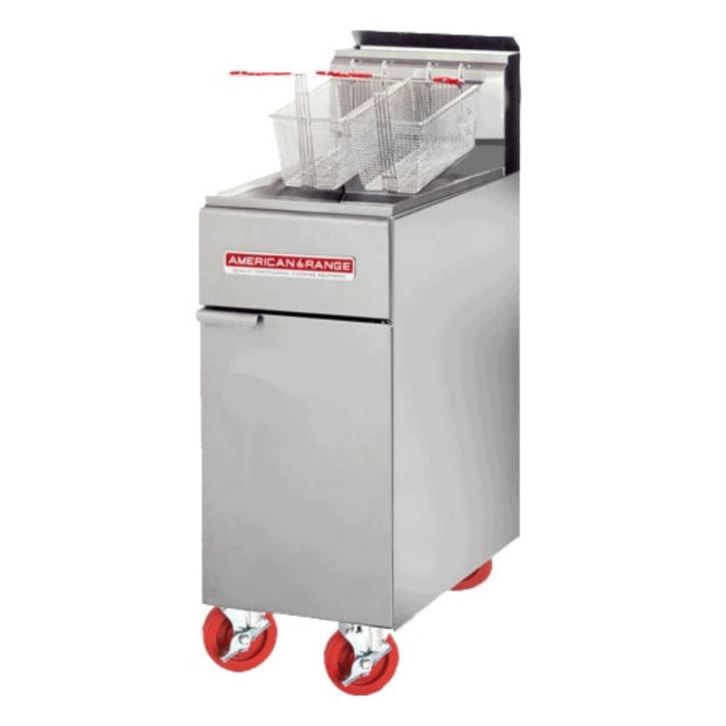 American Range AF-50HE Deep Floor Fryer, Natural Gas, 50 lb. cap.
