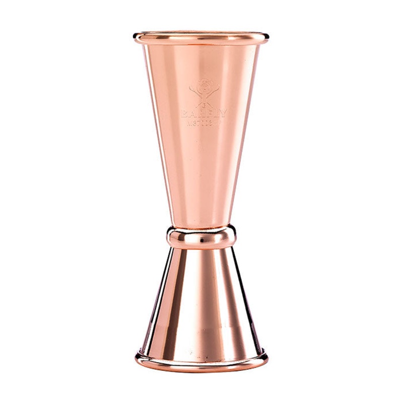 Barfly by Mercer M37003CP Japanese Style Jigger, Copper Plated,1 & 1-1/2 oz. Pours