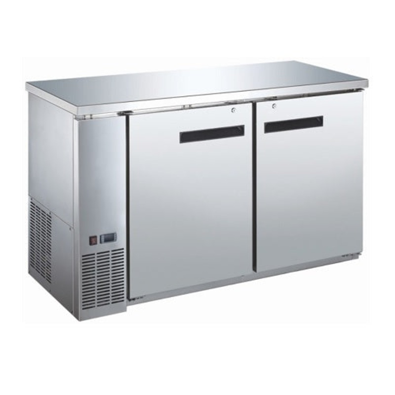 Kintera KBB2460SS Back Bar Cooler, 2 Solid Doors, Stainless Steel, 60-3/4"