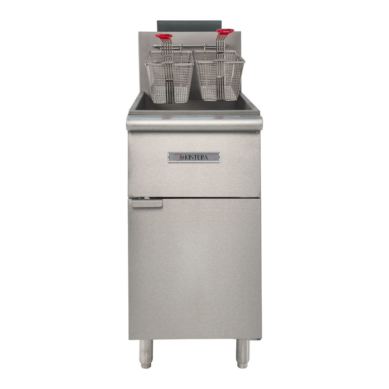 Kintera KF3-N / 919594 3-Tube Floor Fryer, Natural Gas, 40 lb. cap.
