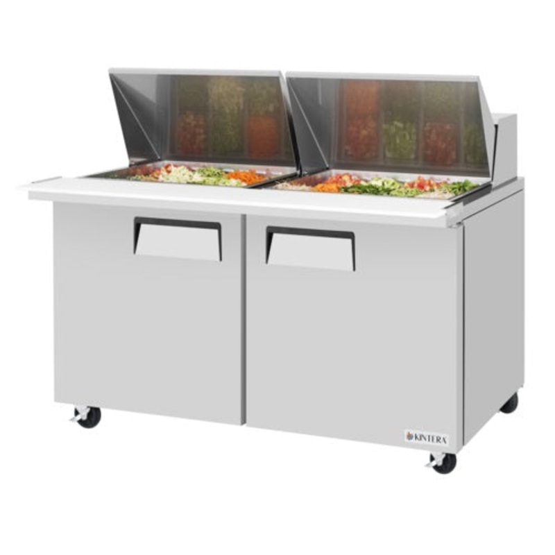 Kintera KS60MTZ Mega-Top Salad / Sandwich Refrigerator, Two-Section, 60" Wide