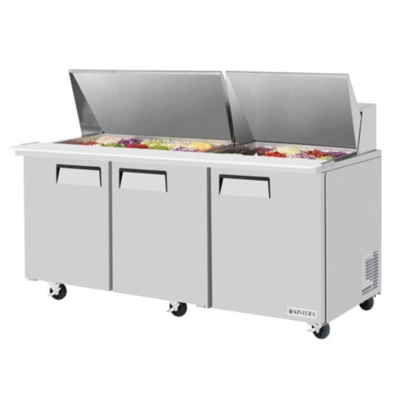 Kintera KS72MTZ Mega-Top Salad / Sandwich Refrigerator, Two-Section, 72" Wide