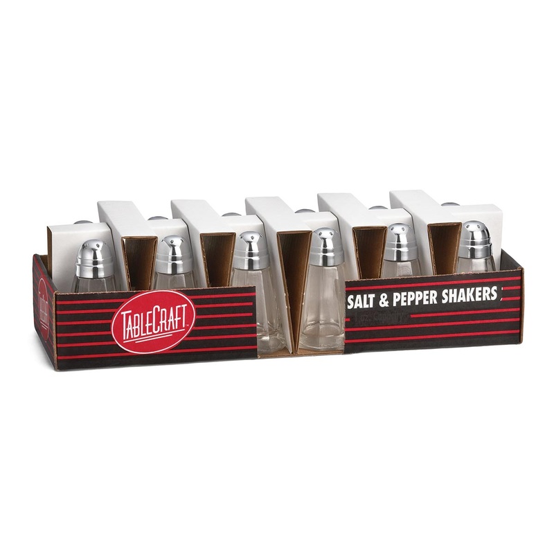 Tablecraft C80-12 Cash & Carry Salt & Pepper Shakers, 1-1/2 oz., Pack of 12