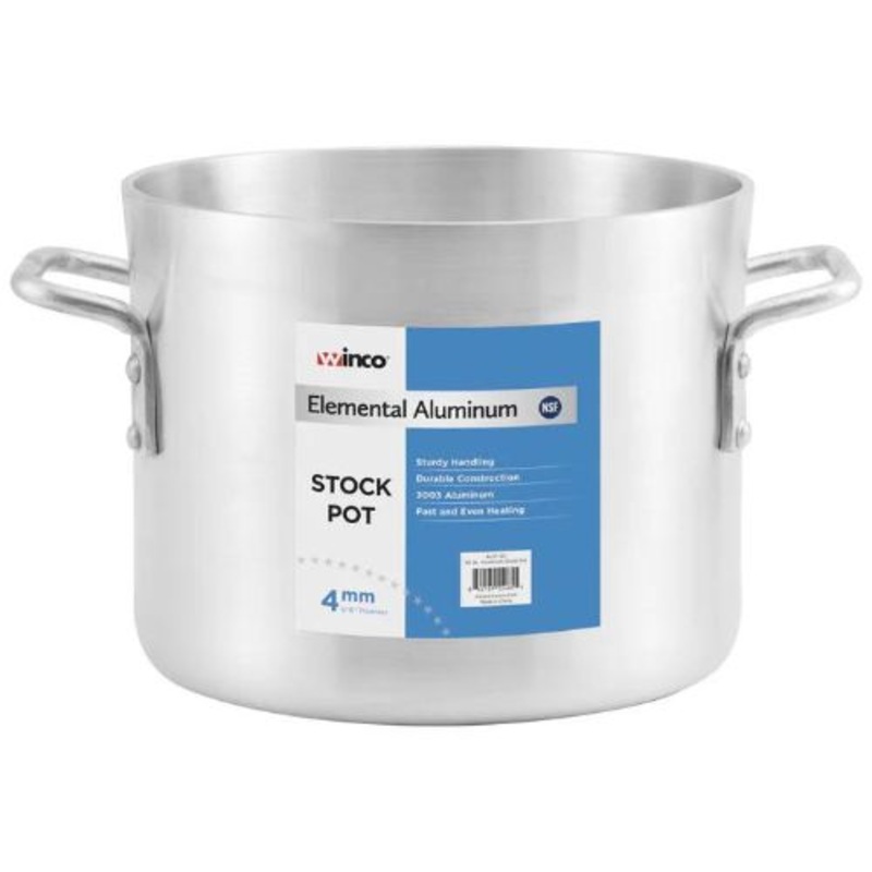 Winco ALST-32 Elemental Stock Pot, Aluminum, 32 qt.
