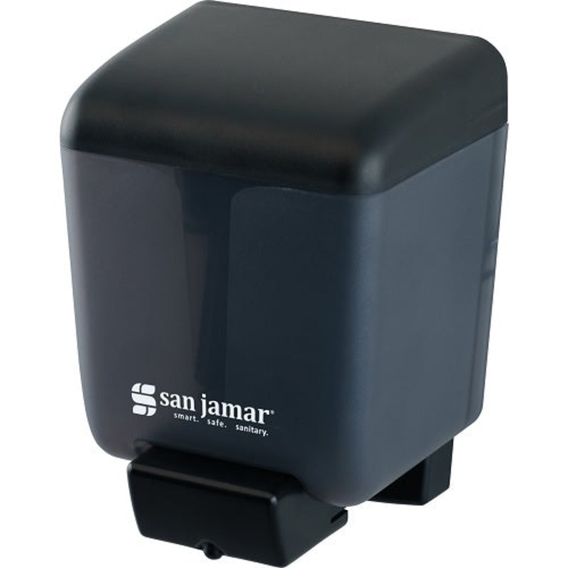 San Jamar SN30TBK Liquid Soap Dispenser, Wall Mount, Black Plastic, 30oz.