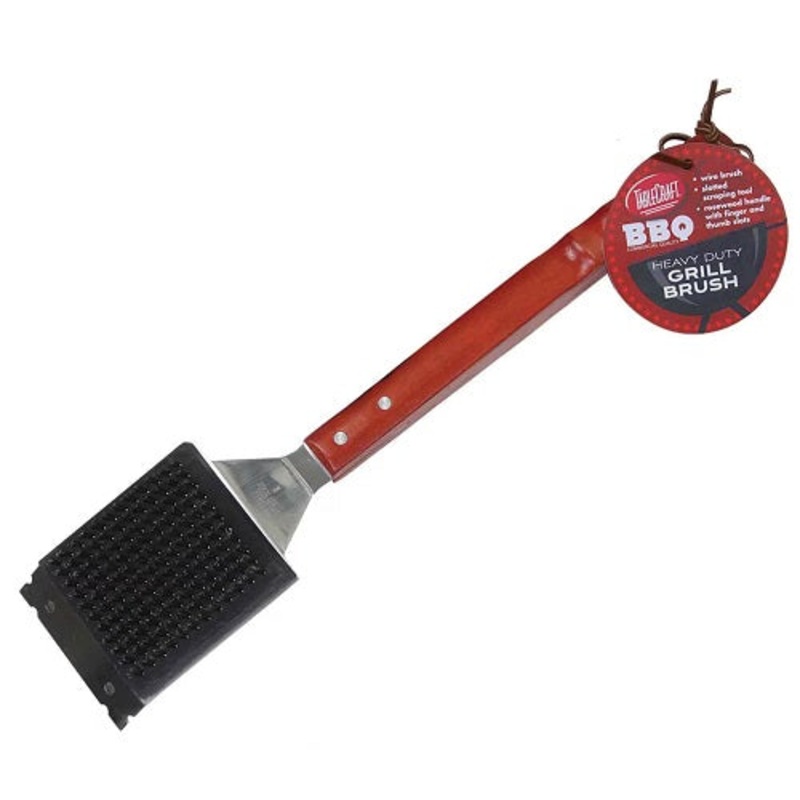 Tablecraft BBQWBR Grill Brush, 18" Heavy Duty Stainless Steel with Wood Handle