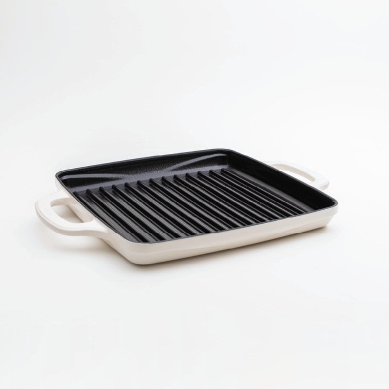 Lodge USA Enamel 11 Enameled Cast Iron Grill Pan