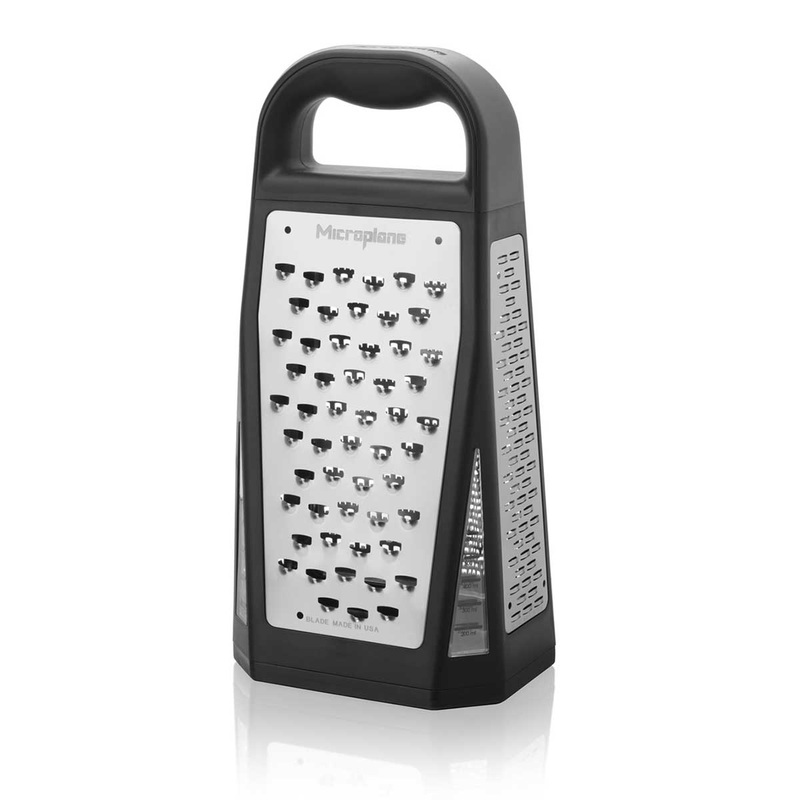 Microplane Elite Five Blade Box Grater with Measuring Cup
