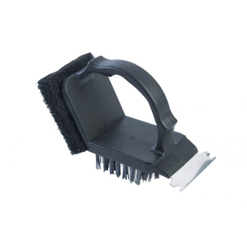 Charcoal Companion Plastic 2 in 1 Safe-Scrub Grill Brush, Regular, Black