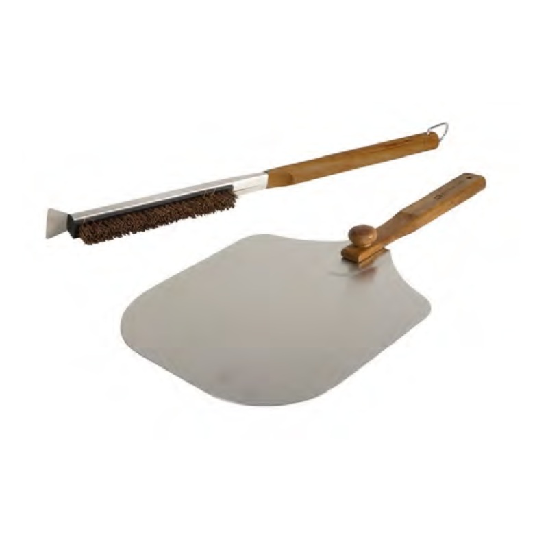 Pizzacraft Pizza Oven Accessories with Acacia Wood Handles  Brush and 12 Peel