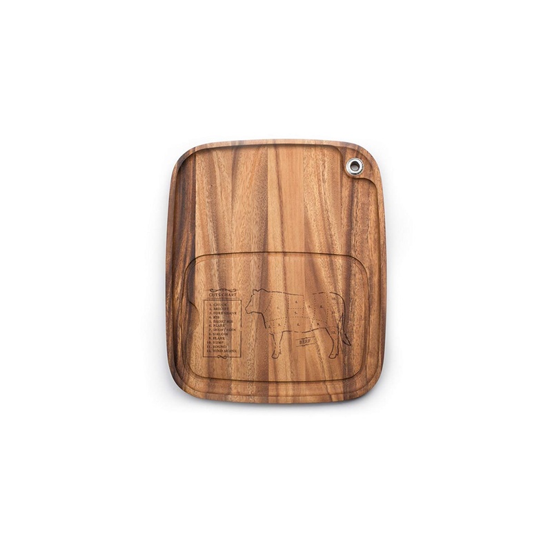 Ironwood Acacia Wood Cow Engraved BBQ Plate 28101E333