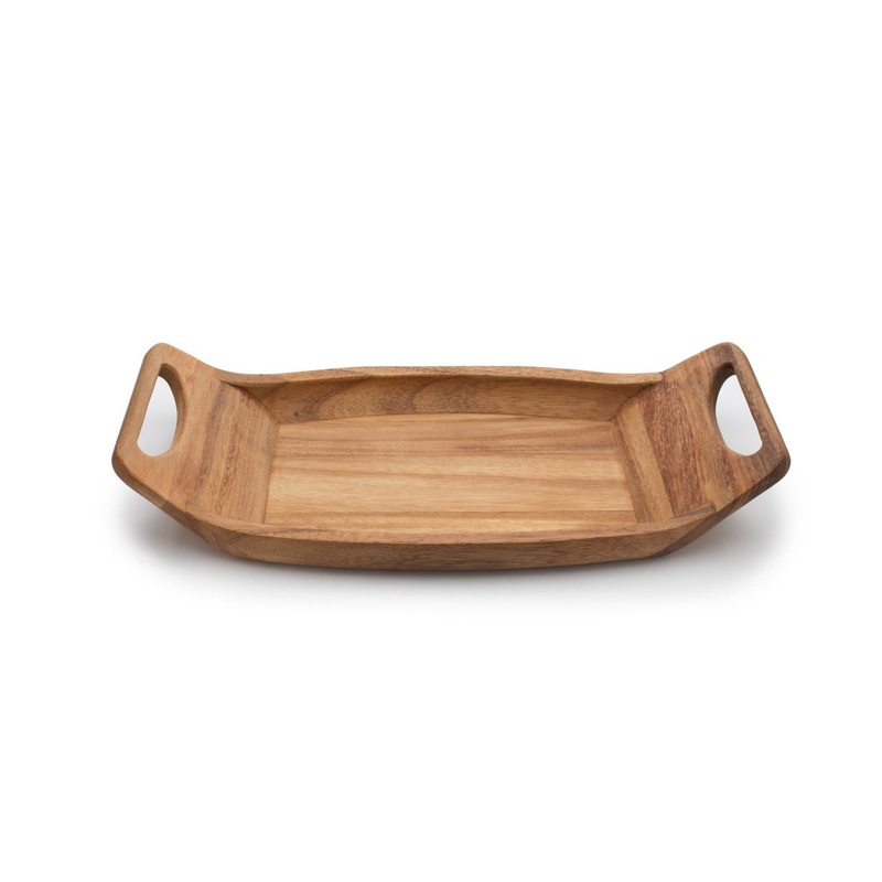 Ironwood Acacia Wood Norwegian Saddle Tray 28337