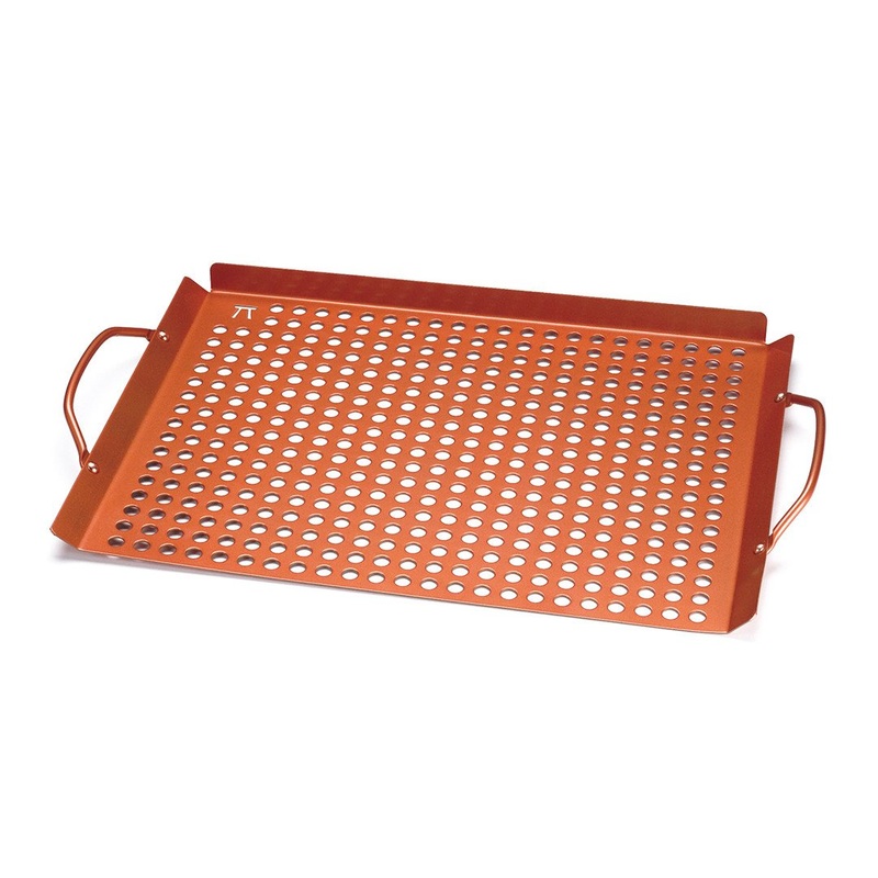 Outset Large Grill Grid with Handles Copper Nonstick
