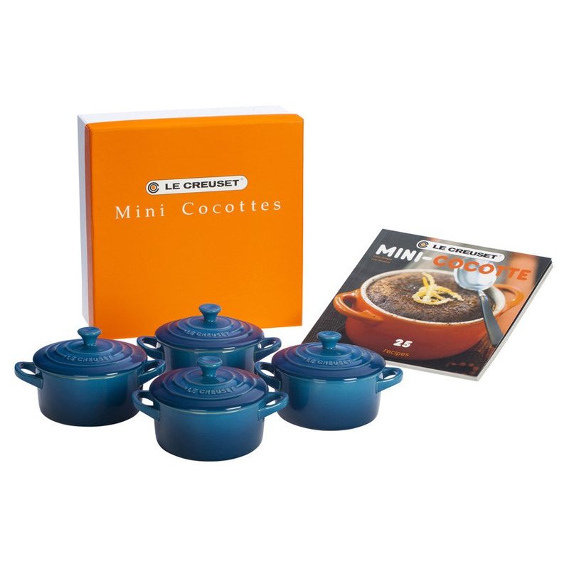 Le Creuset Mini Cocottes Set/4 W/ Cookbook