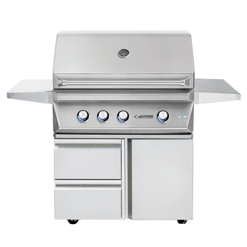 Twin Eagles 36" Grill Base w/ Storage Drawers, Single Door