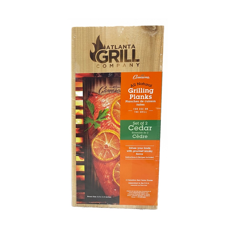 Camerons Products Cedar Wood Planks w/ Atlanta Grill Company Logo (2 Pack)