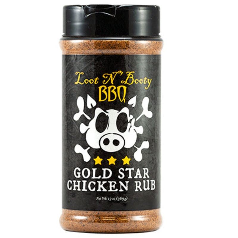 Loot N' Booty BBQ Gold Star Chicken Rub   13 OZ