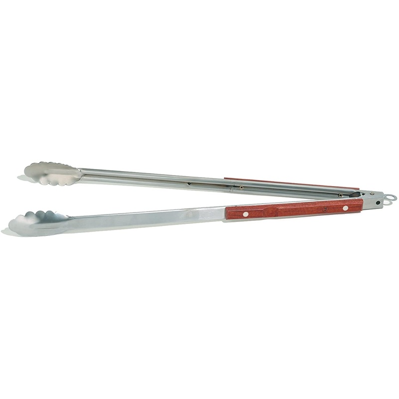 Outset BBQ Tongs Extra-Long Rosewood Handles