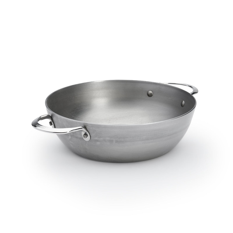de Buyer MINERAL B Carbon Steel Country Fry Pan 2 Handles