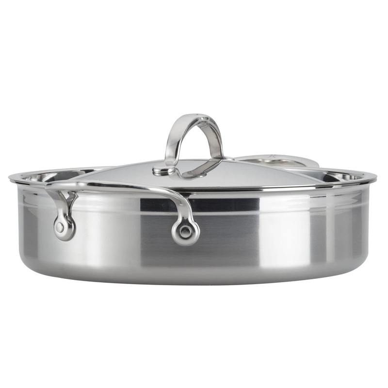 Hestan Probond Professional Clad Stainless Steel Braiser with Lid, 3.5-Quart