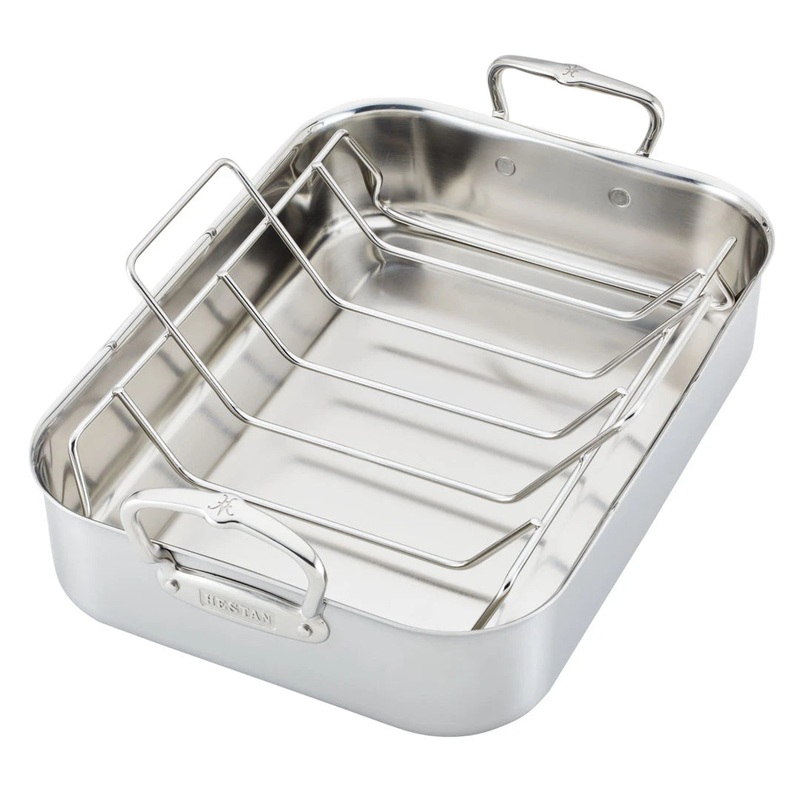 Hestan Provisions 14.5 Small Classic Clad Roaster with Rack