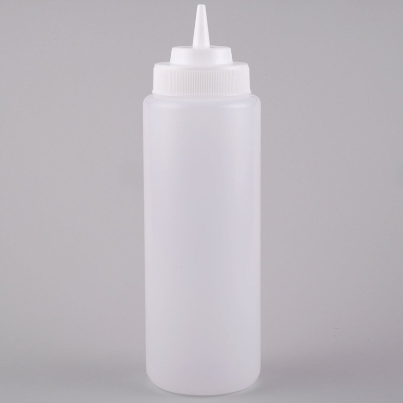 Choice 32 oz. Clear Wide Mouth Squeeze Bottle  6/Pack