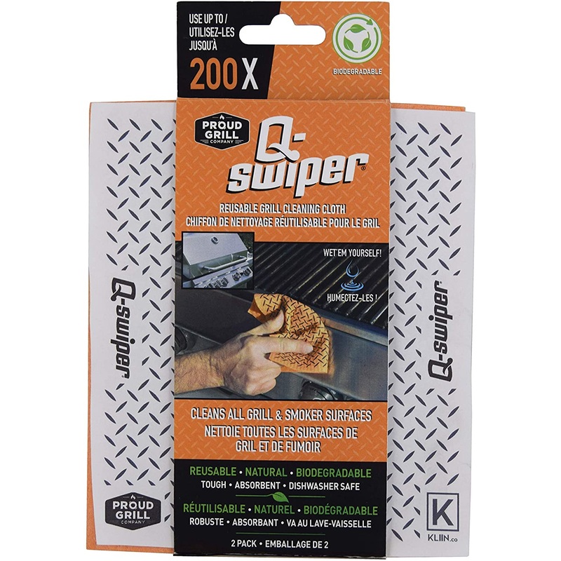 Q-Swiper Reusable Grill Cleaning Cloth 2pk
