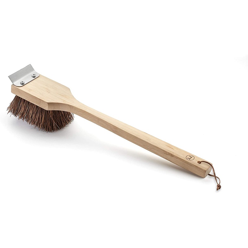 Green Grillware by Outset Palmyra Bristle Grill Brush w/ Scraper