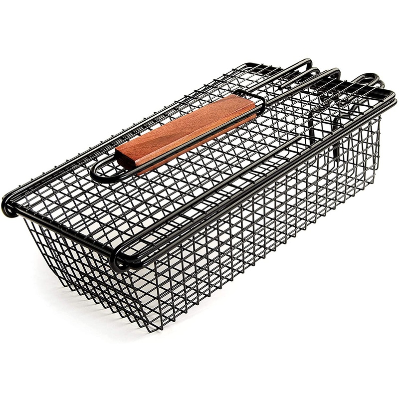 Charcoal Companion Non-Stick Shaker Basket w/ Folding Handle