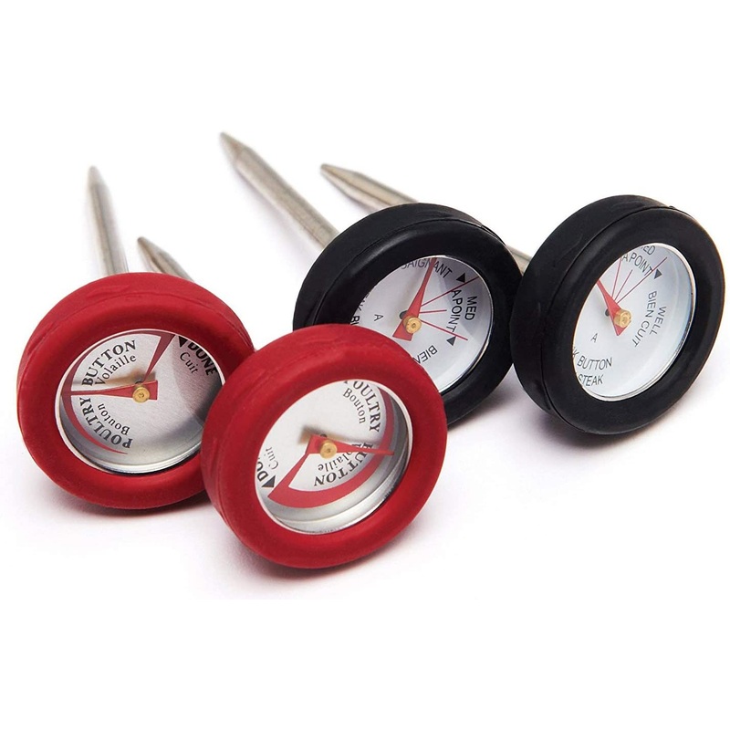 Grill Pro 4-Piece Mini Meat Thermometers with Bezel