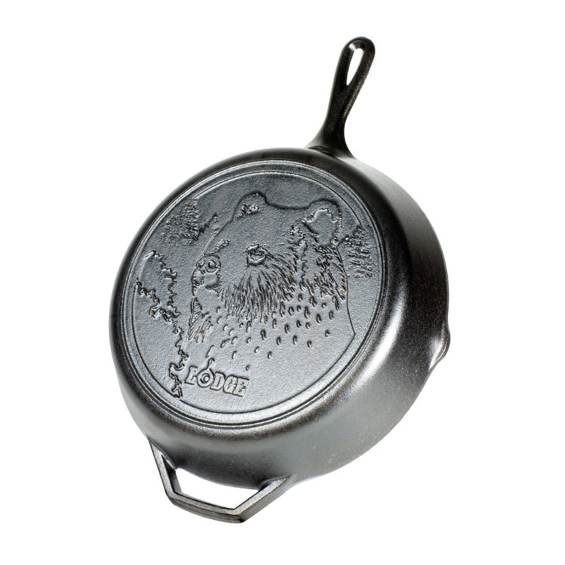 Lodge Wildlife Series 12 Inch Cast Iron Bear Skillet
