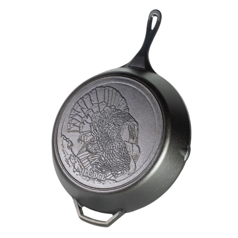 Lodge Wildlife Series 13.25 Inch Cast Iron Turkey Skillet