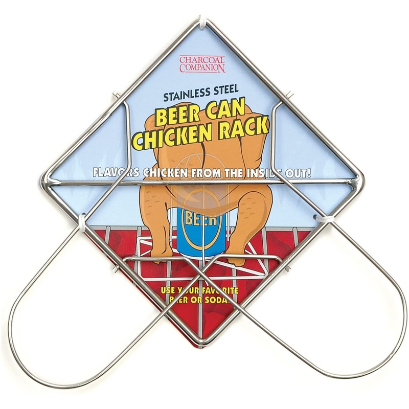 Charcoal Companion Folding Beer Can Chicken Rack