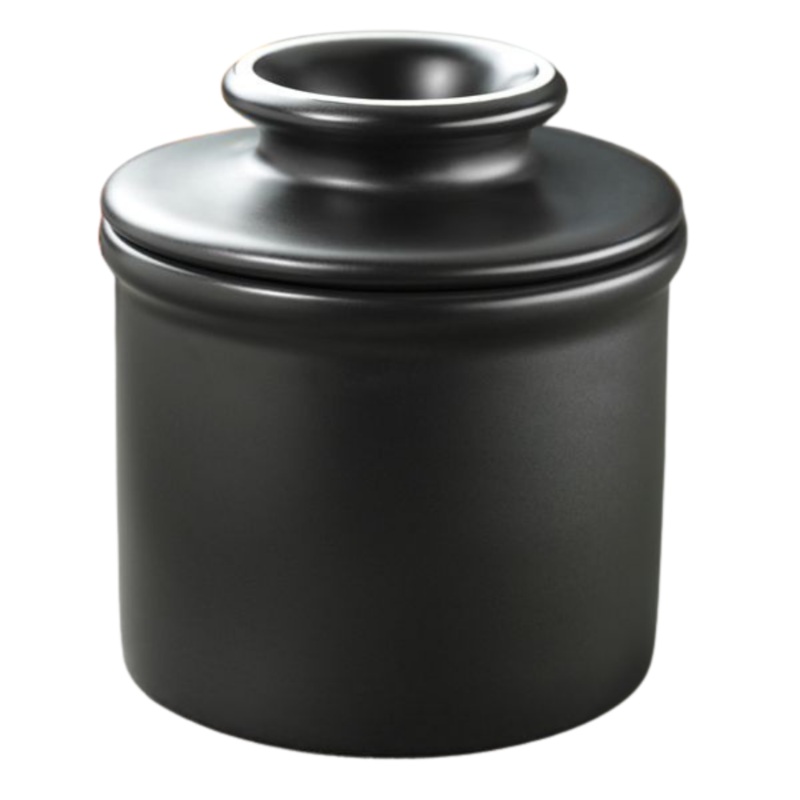 Classic Retro Matte Black Butter Bell Crock