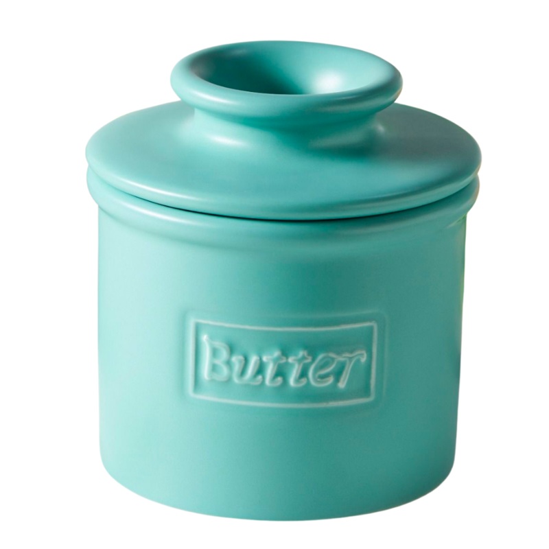 Matte Aqua Cafe Butter Bell Crock