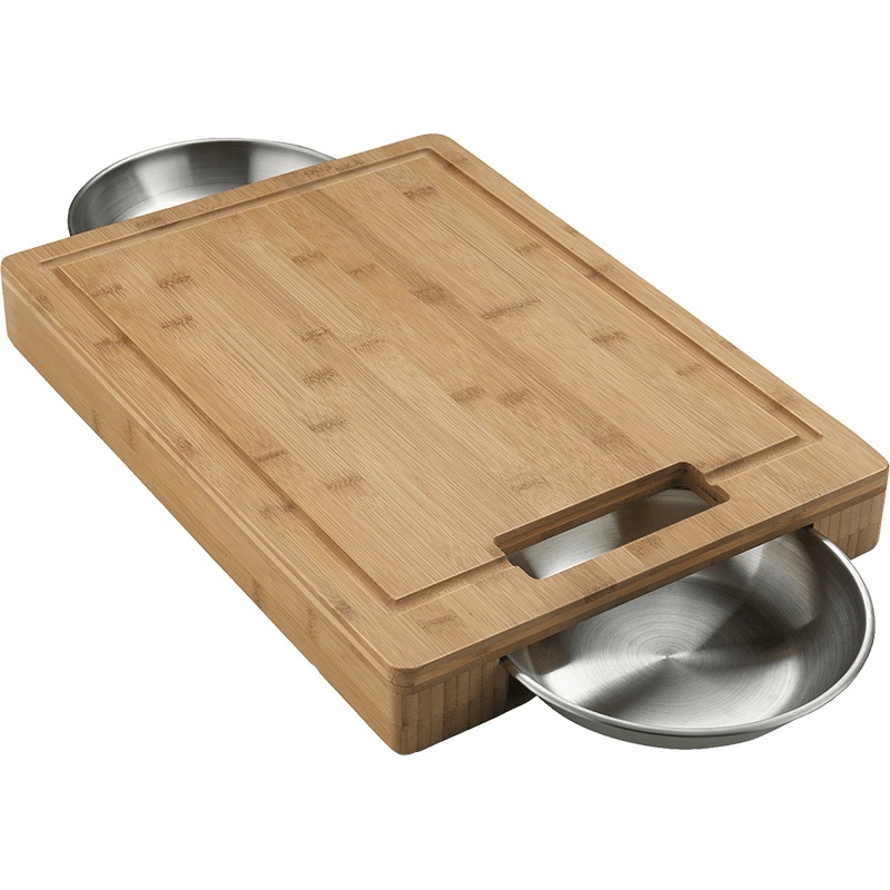 Napoleon Professional Cutting Board Set W/ 2 Stainless Steel Bowls 70012