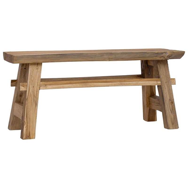 Banc bois de rcupration mlang et teck massif 100x28x43 cm