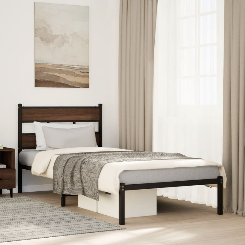Cadre de lit sans matelas avec tte de lit 107x203 cm
