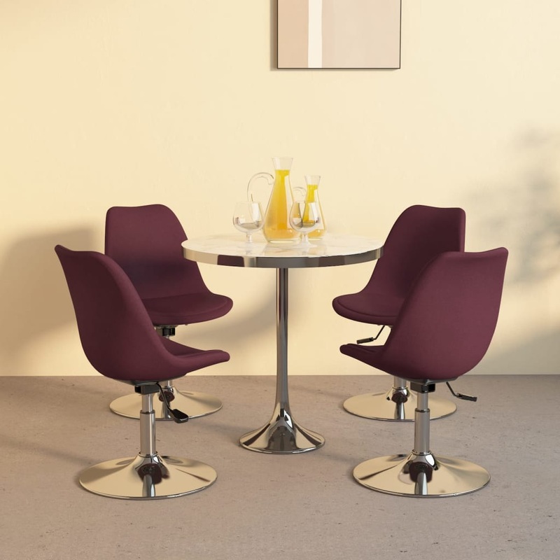 Chaises pivotantes  manger lot de 4 violet tissu