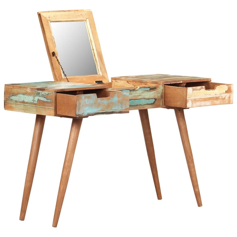 Coiffeuse avec miroir 112x45x76 cm Bois massif de rcupration
