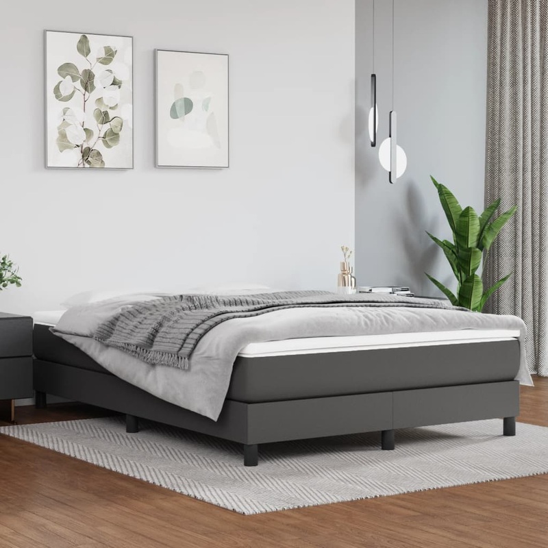 Matelas de lit  ressorts ensachs Gris 140x200x20cm Similicuir
